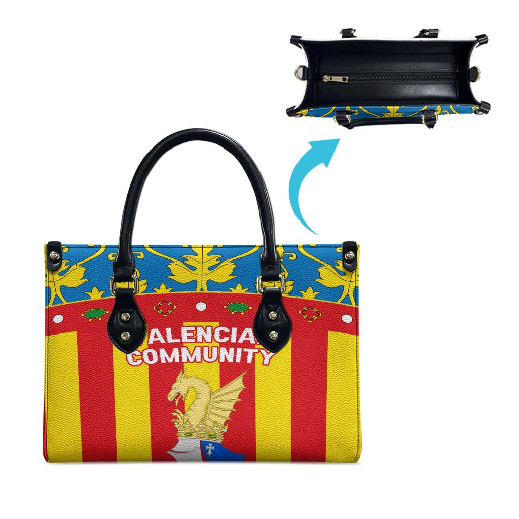 Valencian Community Flag Leather Bag Autonomous Community of Spain - Wonder Print Shop