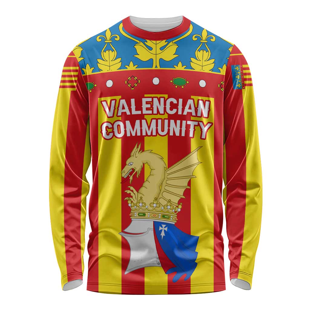 Valencian Community Flag Long Sleeve Shirt Autonomous Community of Spain - Wonder Print Shop