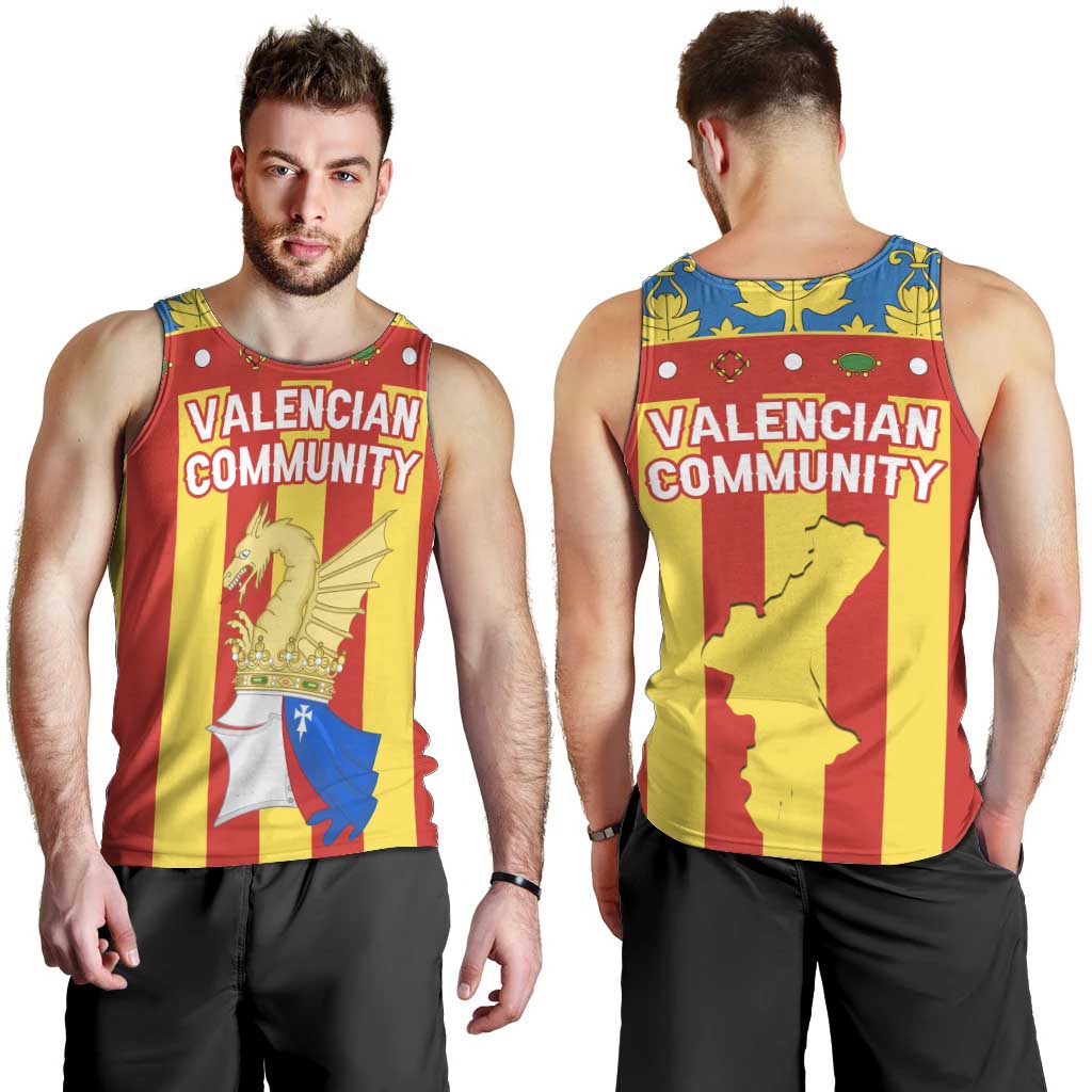 Valencian Community Flag Men Tank Top Autonomous Community of Spain - Wonder Print Shop