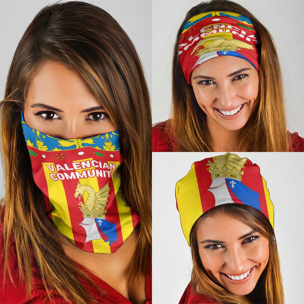 Valencian Community Flag Neck Gaiter Autonomous Community of Spain - Wonder Print Shop