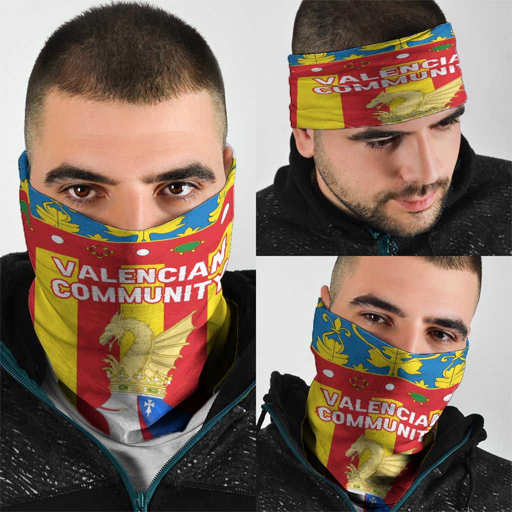 Valencian Community Flag Neck Gaiter Autonomous Community of Spain - Wonder Print Shop
