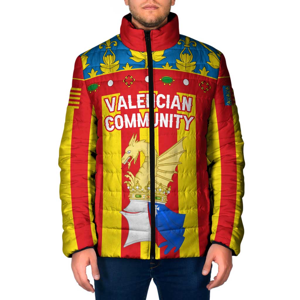 Valencian Community Flag Padded Jacket Autonomous Community of Spain - Wonder Print Shop