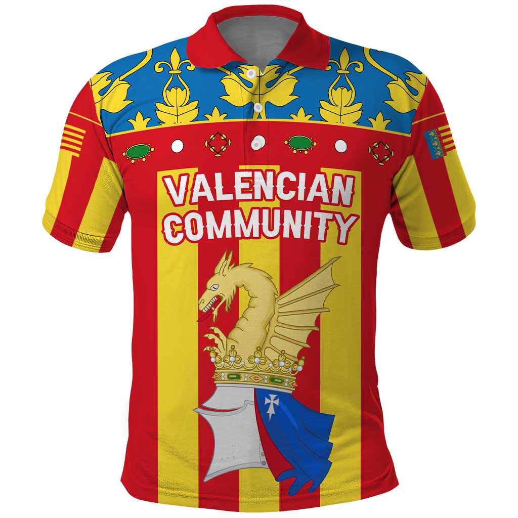 Valencian Community Flag Polo Shirt Autonomous Community of Spain - Wonder Print Shop