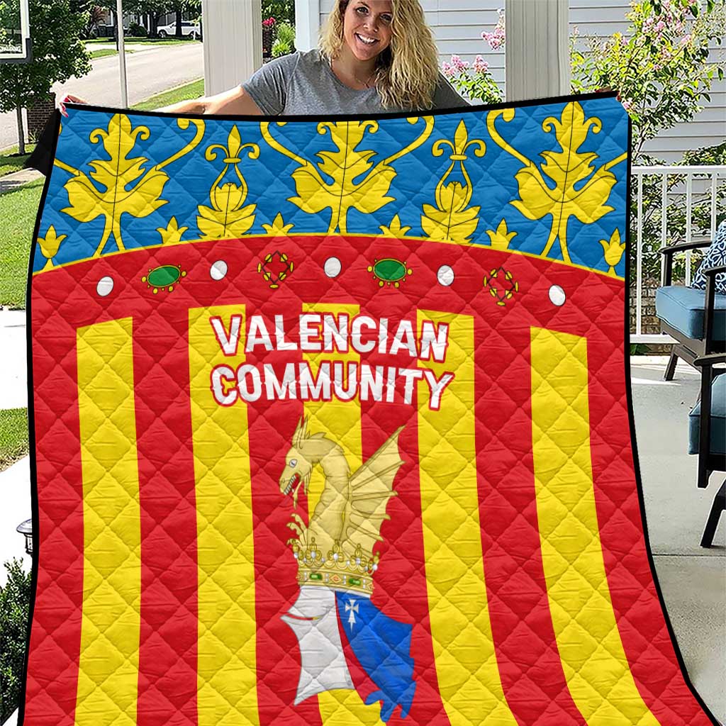 Valencian Community Flag Quilt Autonomous Community of Spain - Wonder Print Shop
