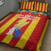 Valencian Community Flag Quilt Bed Set Autonomous Community of Spain - Wonder Print Shop