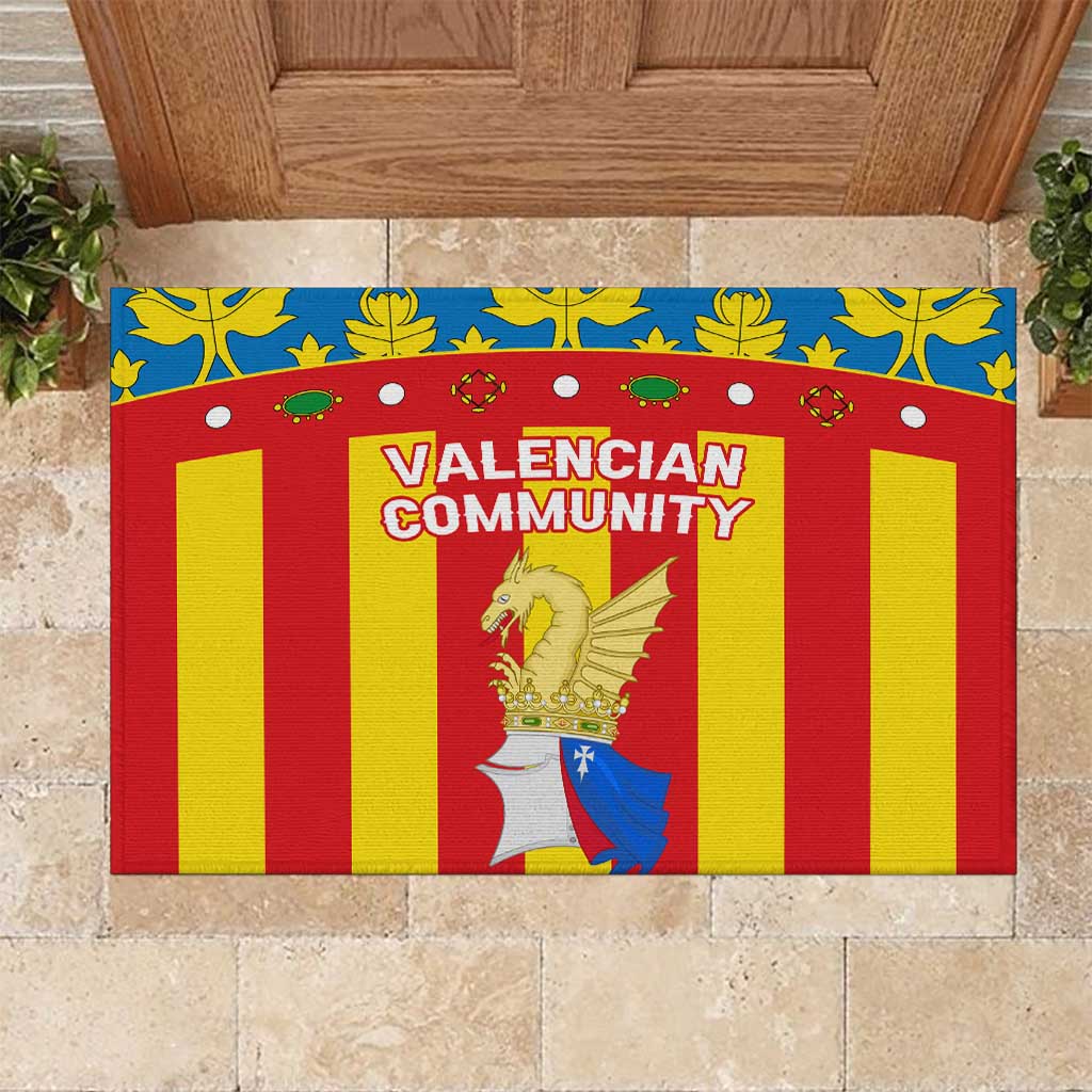 Valencian Community Flag Rubber Doormat Autonomous Community of Spain - Wonder Print Shop