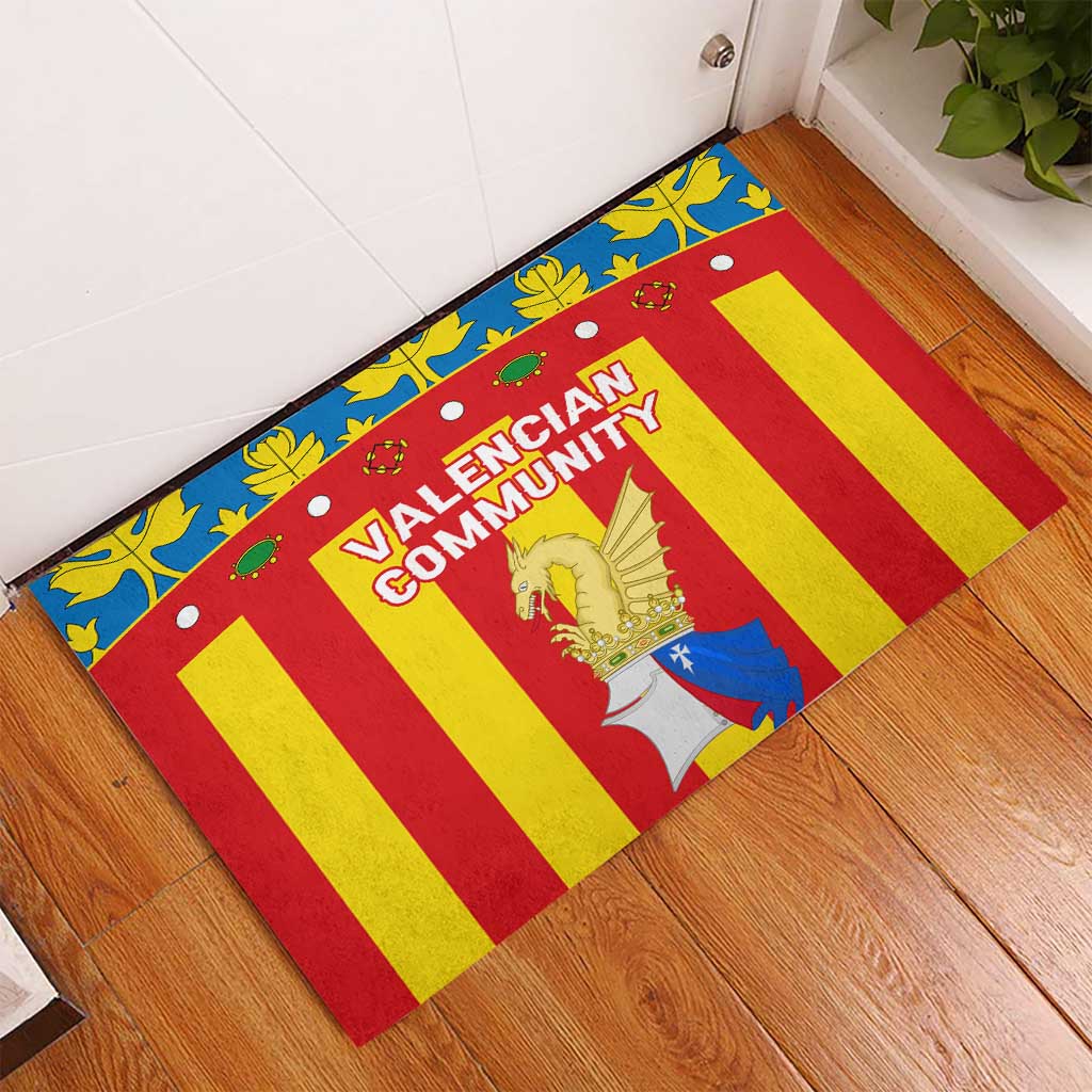 Valencian Community Flag Rubber Doormat Autonomous Community of Spain - Wonder Print Shop