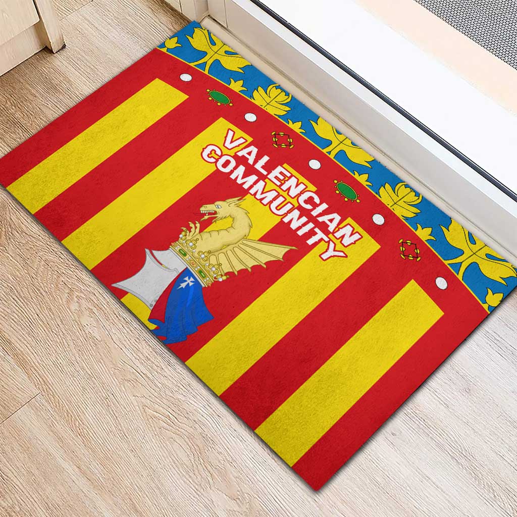 Valencian Community Flag Rubber Doormat Autonomous Community of Spain - Wonder Print Shop
