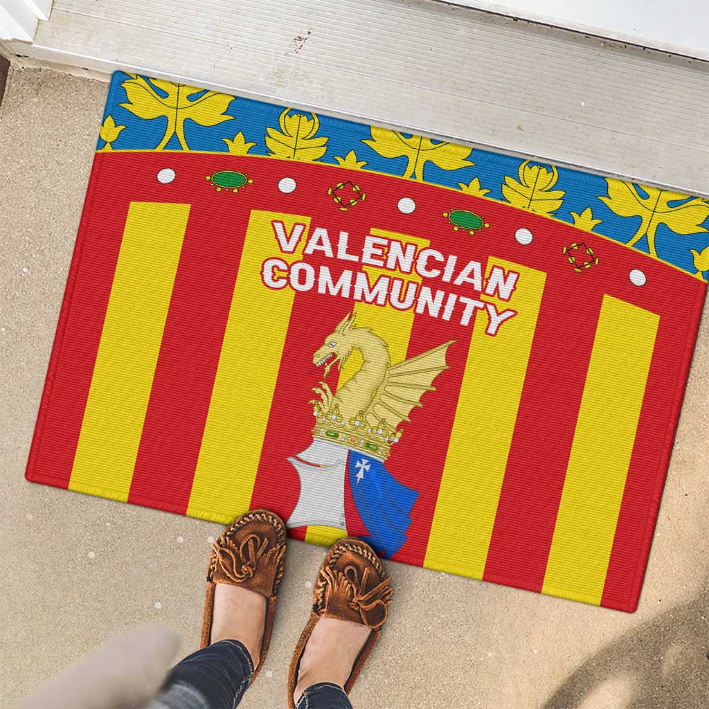 Valencian Community Flag Rubber Doormat Autonomous Community of Spain - Wonder Print Shop