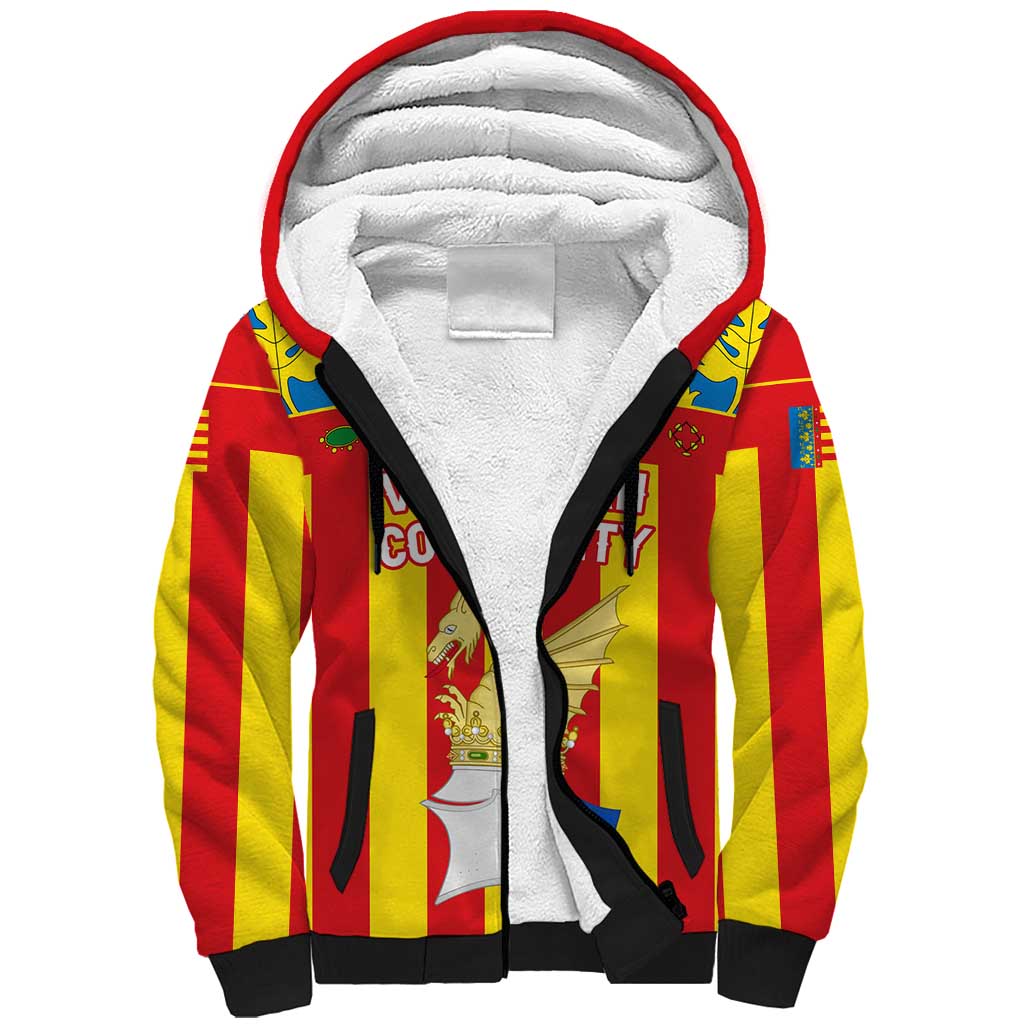 Valencian Community Flag Sherpa Hoodie Autonomous Community of Spain - Wonder Print Shop