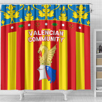 Valencian Community Flag Shower Curtain Autonomous Community of Spain - Wonder Print Shop
