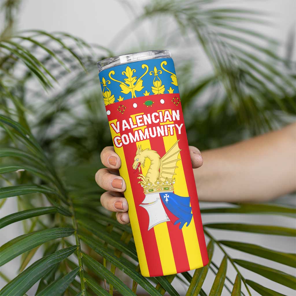 Valencian Community Flag Skinny Tumbler Autonomous Community of Spain - Wonder Print Shop