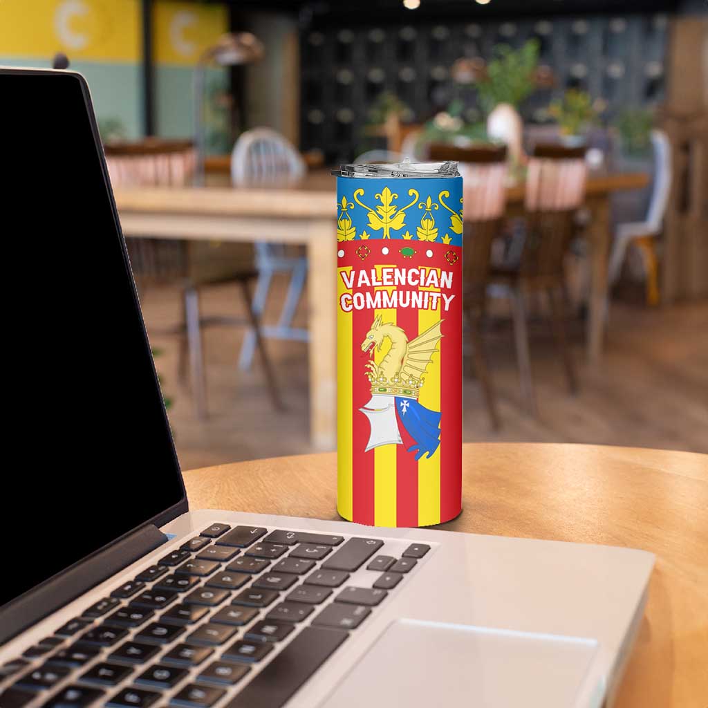 Valencian Community Flag Skinny Tumbler Autonomous Community of Spain - Wonder Print Shop
