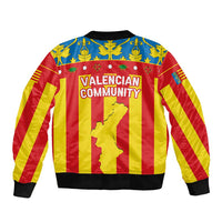 Valencian Community Flag Sleeve Zip Bomber Jacket Autonomous Community of Spain - Wonder Print Shop