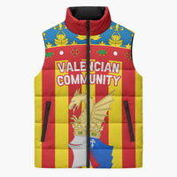 Valencian Community Flag Sleeveless Puffer Jacket Autonomous Community of Spain - Wonder Print Shop