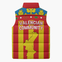 Valencian Community Flag Sleeveless Puffer Jacket Autonomous Community of Spain - Wonder Print Shop