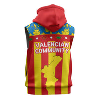 Valencian Community Flag Sleeveless Zip Hoodie Autonomous Community of Spain - Wonder Print Shop