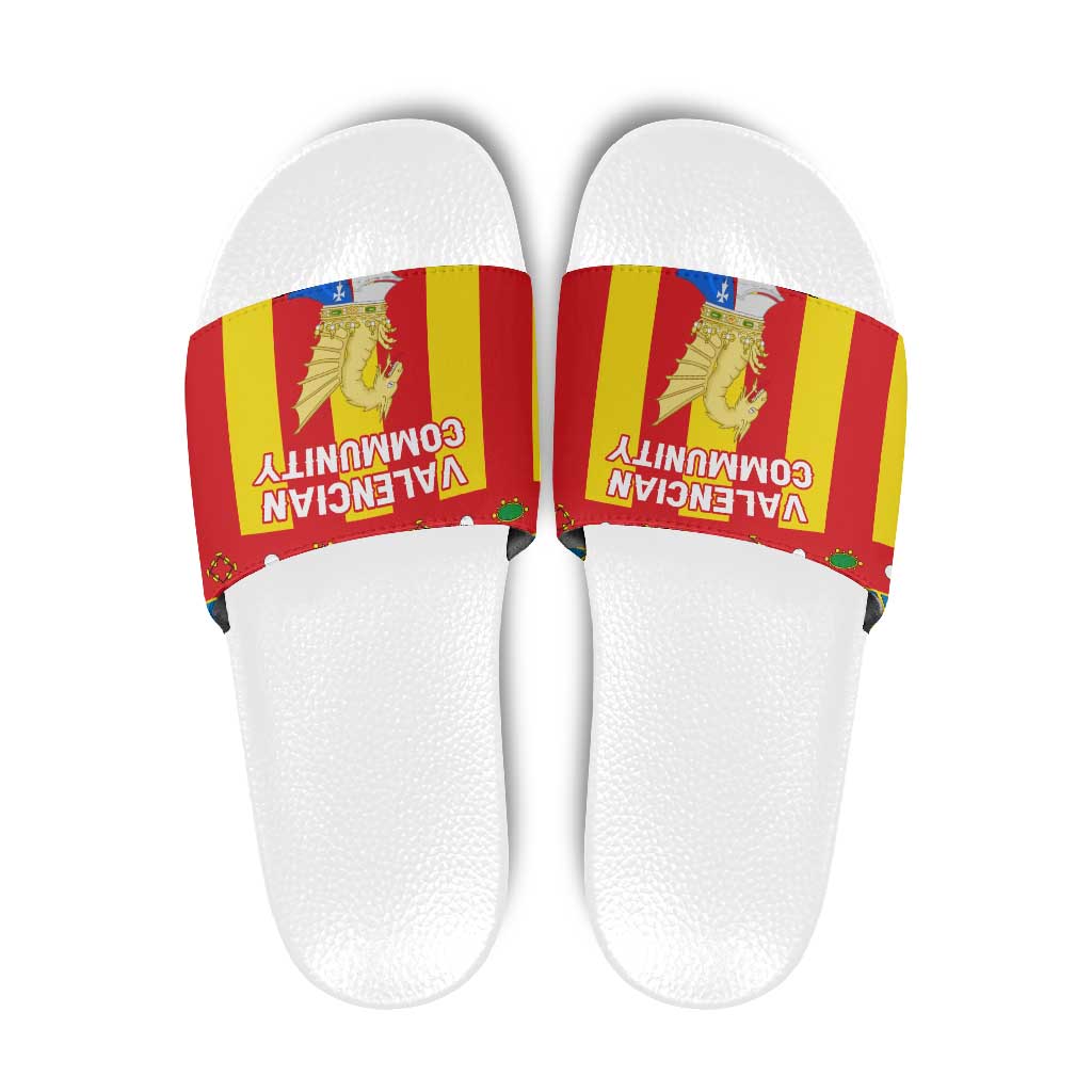 Valencian Community Flag Slide Sandals Autonomous Community of Spain - Wonder Print Shop