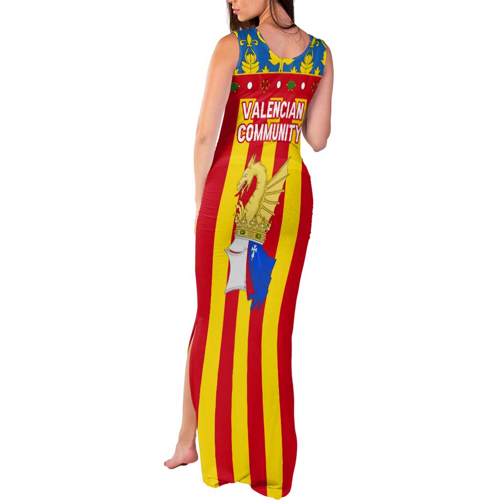 Valencian Community Flag Tank Maxi Dress Autonomous Community of Spain - Wonder Print Shop