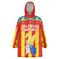 Valencian Community Flag Wearable Blanket Hoodie Autonomous Community of Spain - Wonder Print Shop