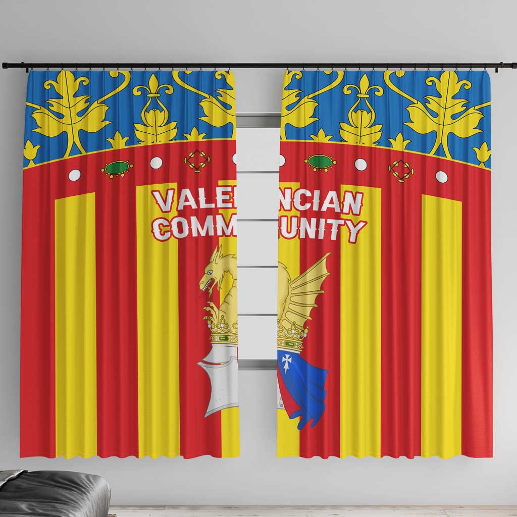 Valencian Community Flag Window Curtain Autonomous Community of Spain - Wonder Print Shop