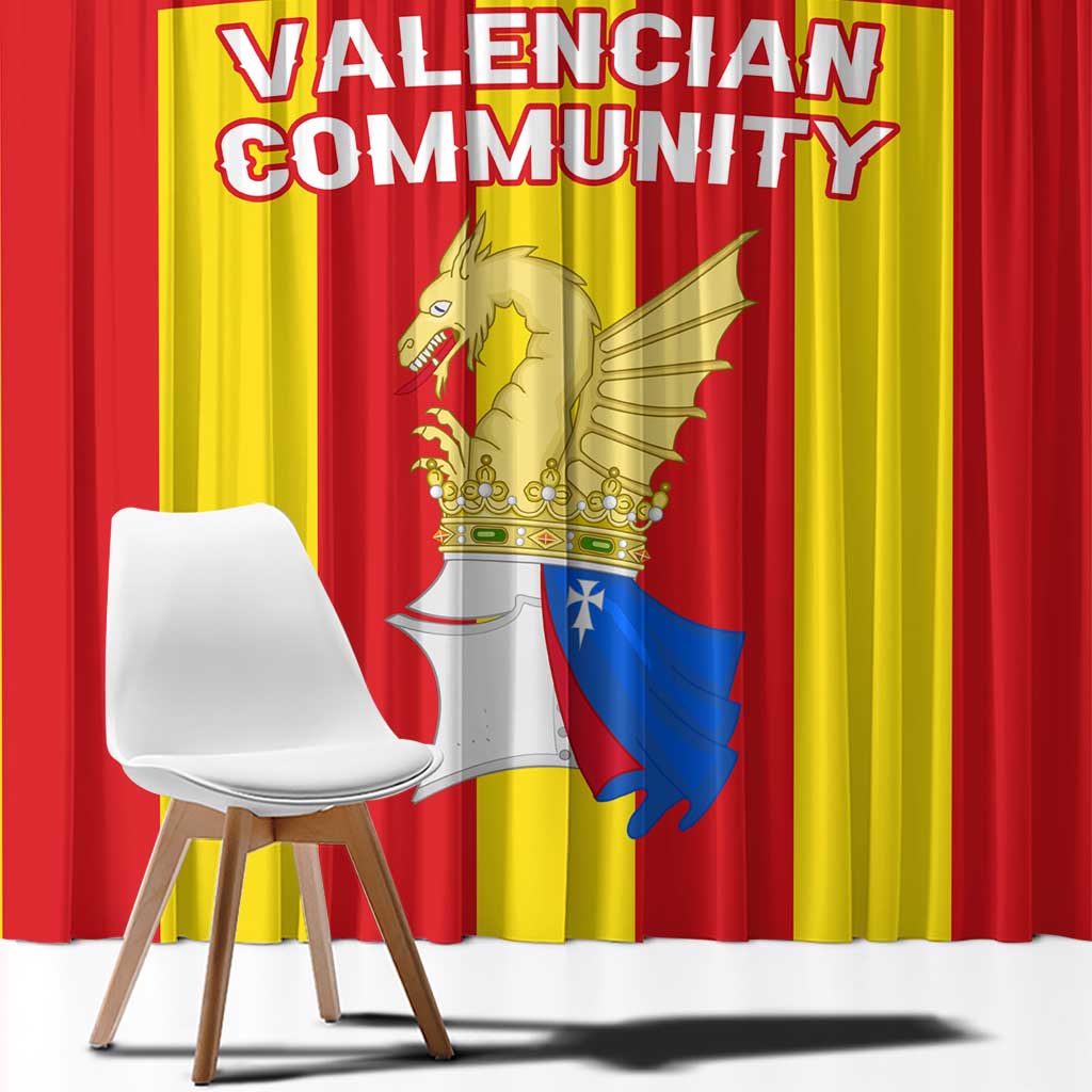 Valencian Community Flag Window Curtain Autonomous Community of Spain - Wonder Print Shop