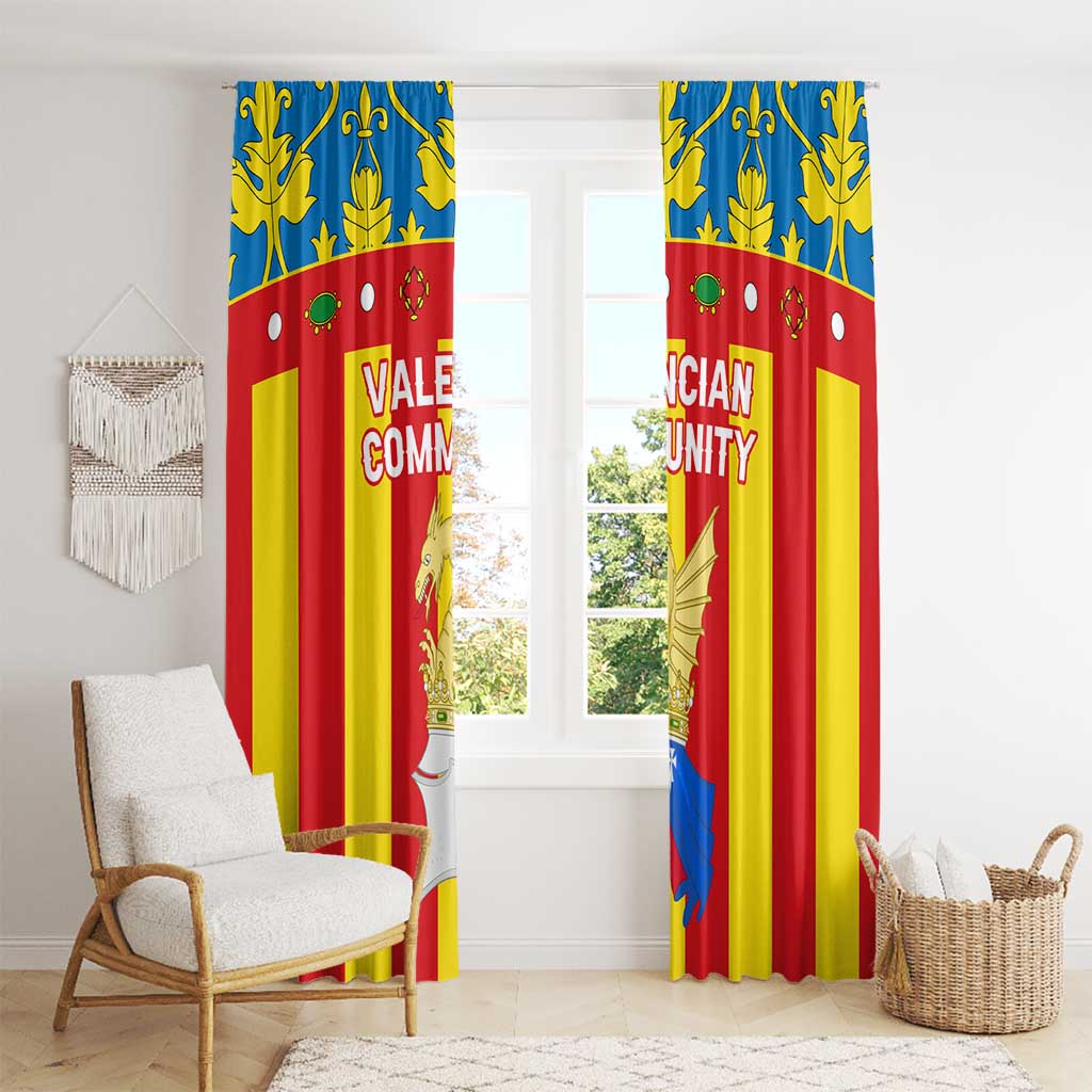 Valencian Community Flag Window Curtain Autonomous Community of Spain - Wonder Print Shop