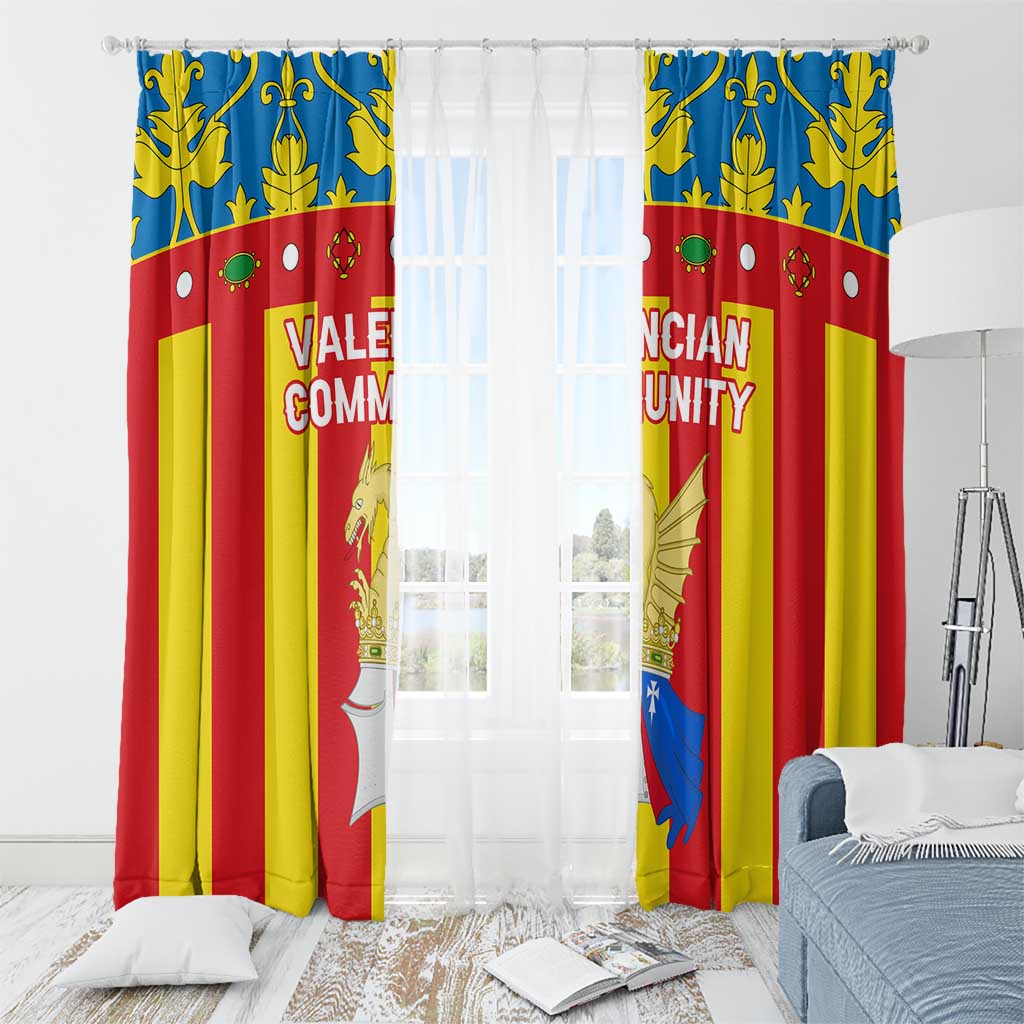 Valencian Community Flag Window Curtain Autonomous Community of Spain - Wonder Print Shop