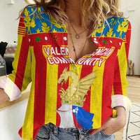 Valencian Community Flag Women Casual Shirt Autonomous Community of Spain - Wonder Print Shop