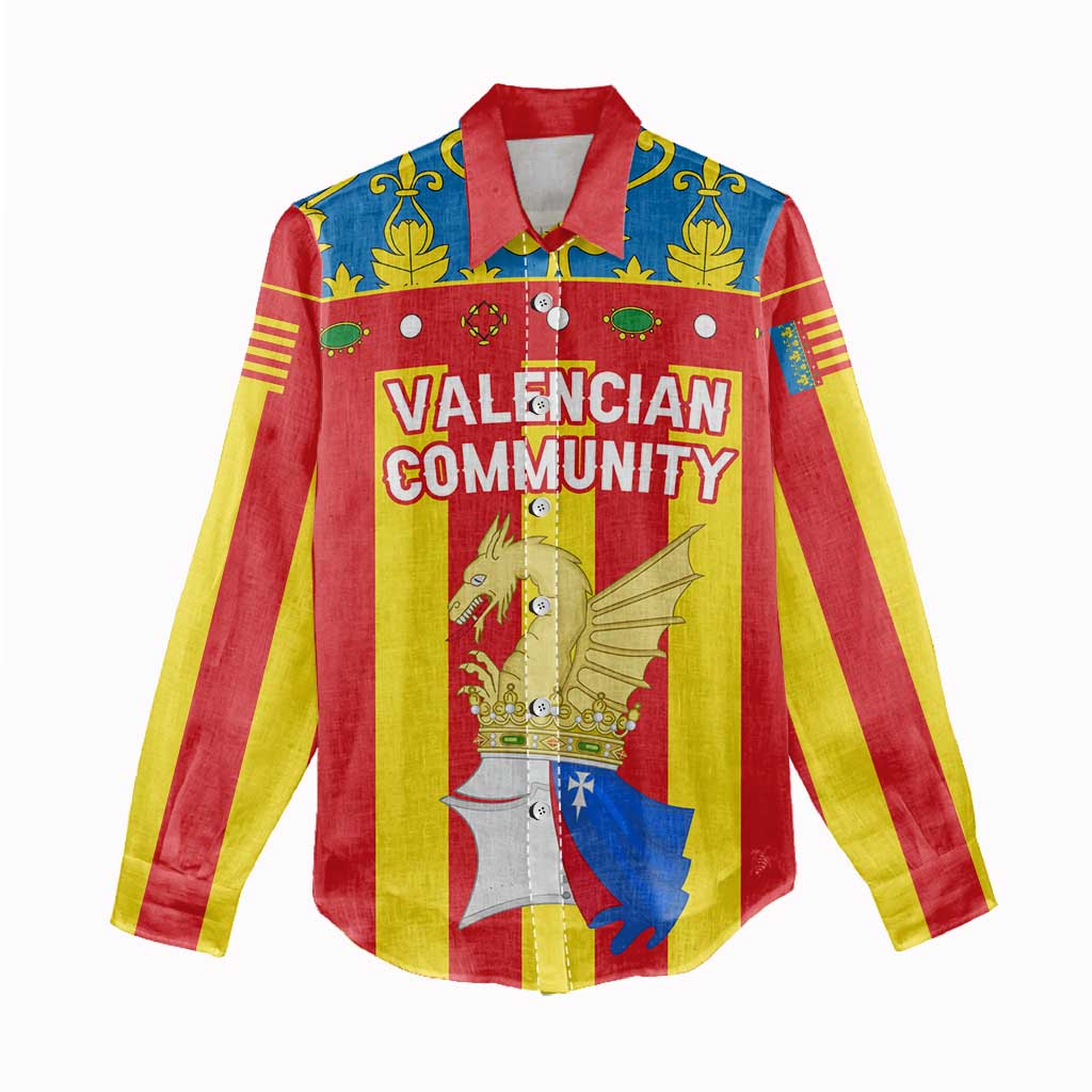 Valencian Community Flag Women Casual Shirt Autonomous Community of Spain - Wonder Print Shop