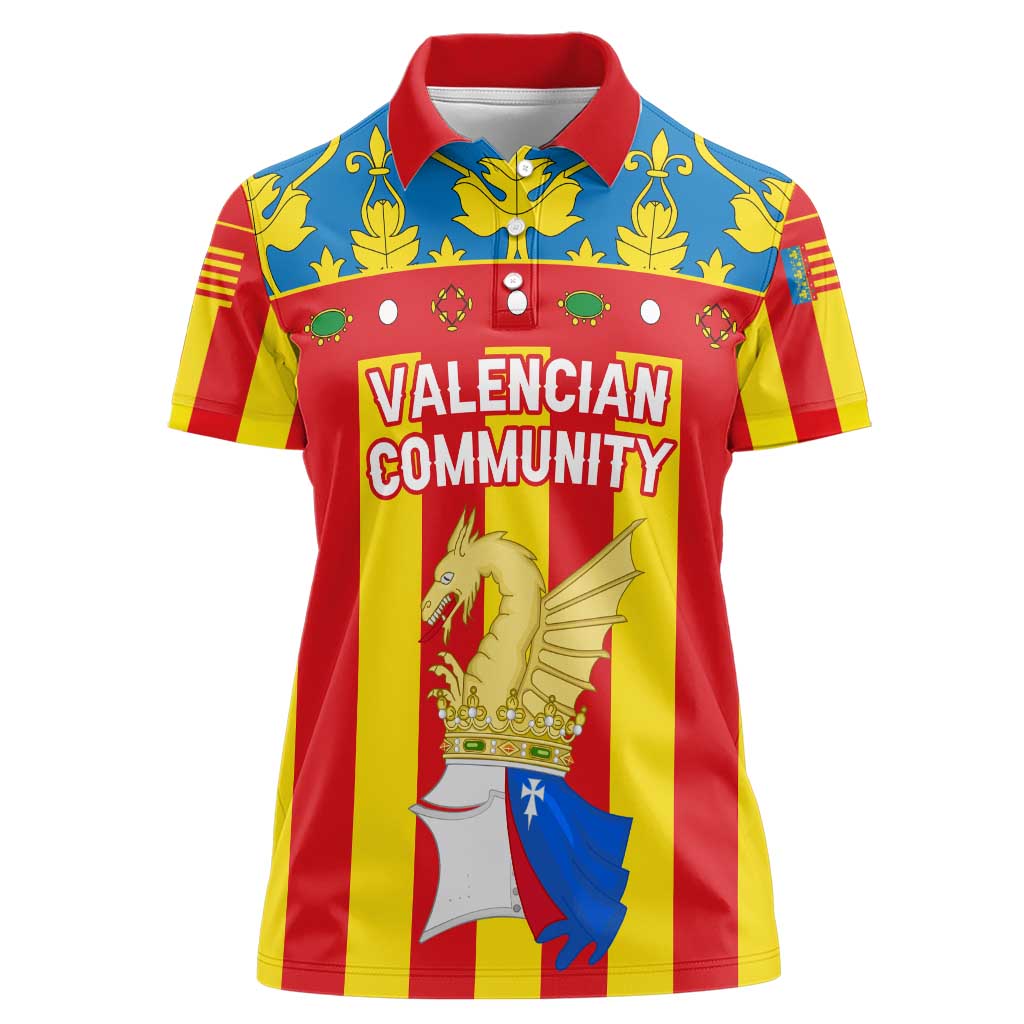 Valencian Community Flag Women Polo Shirt Autonomous Community of Spain - Wonder Print Shop