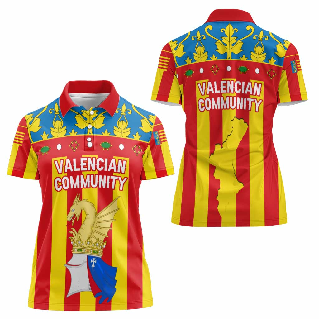 Valencian Community Flag Women Polo Shirt Autonomous Community of Spain - Wonder Print Shop