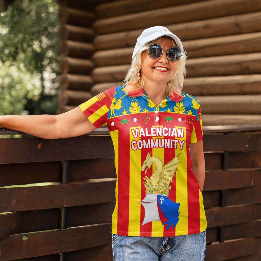 Valencian Community Flag Women Polo Shirt Autonomous Community of Spain - Wonder Print Shop