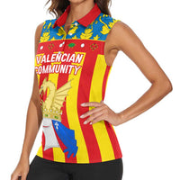 Valencian Community Flag Women Sleeveless Polo Shirt Autonomous Community of Spain - Wonder Print Shop