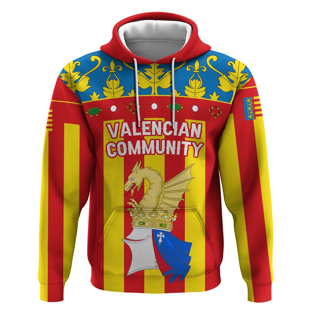 Valencian Community Flag Zip Hoodie Autonomous Community of Spain - Wonder Print Shop