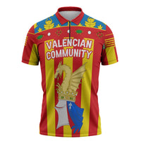 Valencian Community Flag Zipper Polo Shirt Autonomous Community of Spain - Wonder Print Shop