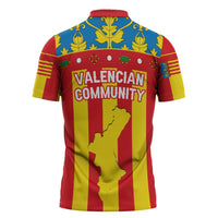 Valencian Community Flag Zipper Polo Shirt Autonomous Community of Spain - Wonder Print Shop