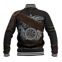 Viking Armor Baseball Jacket Vegvisir With Silver Chain Link - Wonder Print Shop