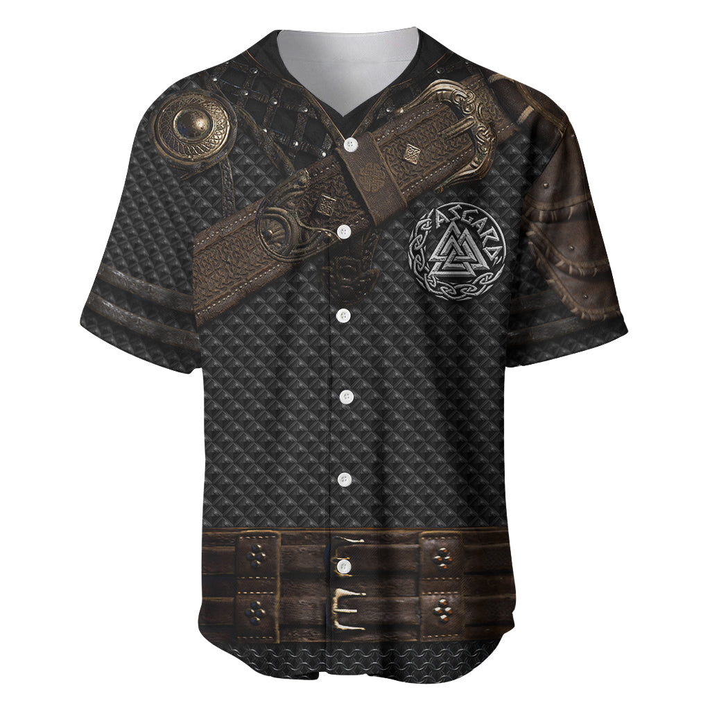 Viking Armor Baseball Jersey Vegvisir With Silver Chain Link - Wonder Print Shop