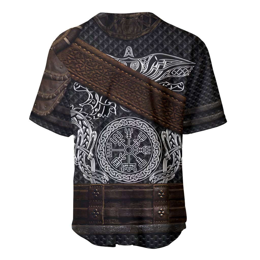 Viking Armor Baseball Jersey Vegvisir With Silver Chain Link - Wonder Print Shop