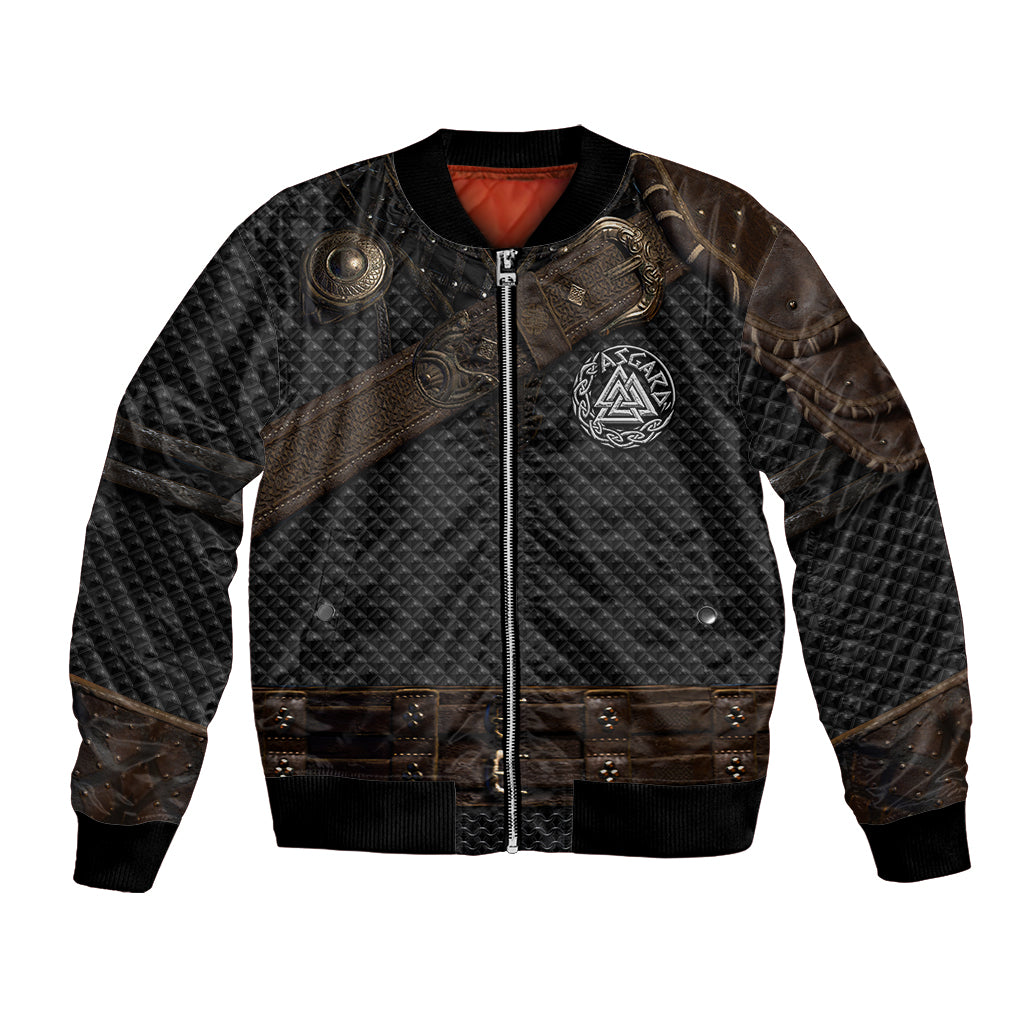 Viking Armor Bomber Jacket Vegvisir With Silver Chain Link - Wonder Print Shop