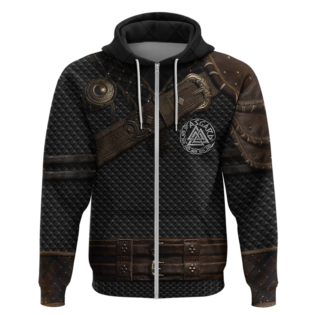 Viking Armor Hoodie Vegvisir With Silver Chain Link - Wonder Print Shop