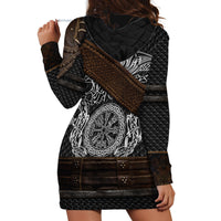 Viking Armor Hoodie Dress Vegvisir With Silver Chain Link - Wonder Print Shop