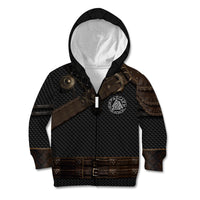 Viking Armor Kid Hoodie Vegvisir With Silver Chain Link - Wonder Print Shop