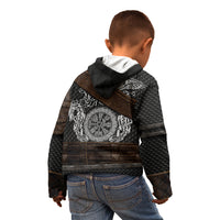 Viking Armor Kid Hoodie Vegvisir With Silver Chain Link - Wonder Print Shop