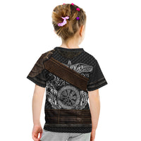 Viking Armor Kid T Shirt Vegvisir With Silver Chain Link - Wonder Print Shop