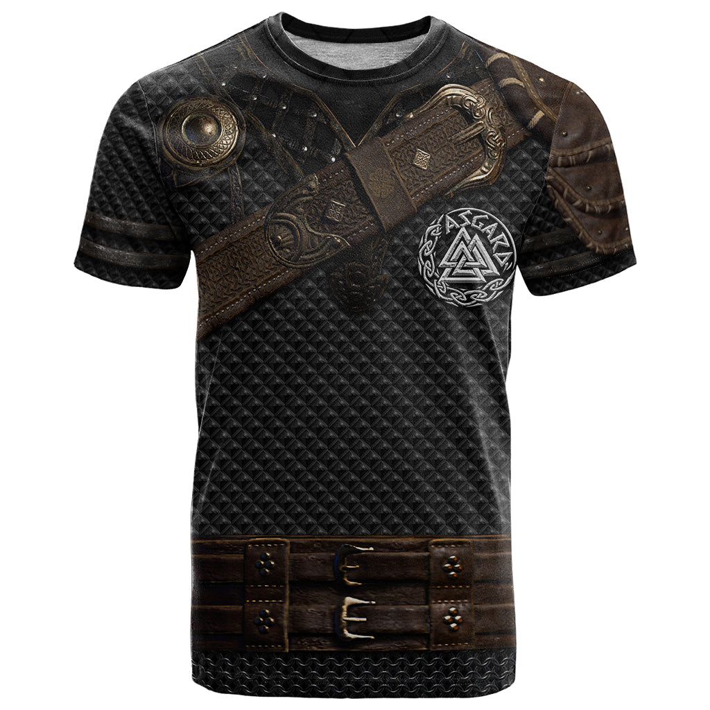 Viking Armor T Shirt Vegvisir With Silver Chain Link - Wonder Print Shop