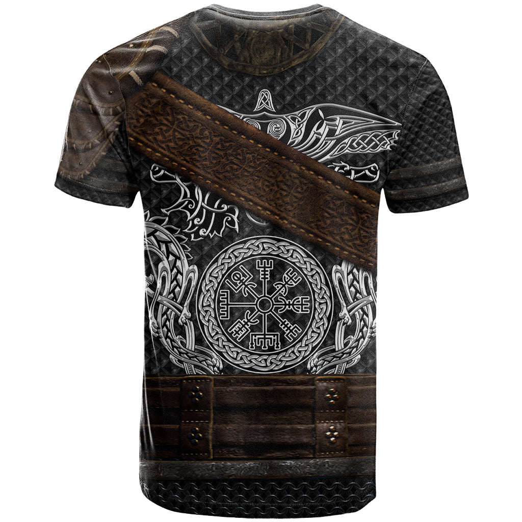 Viking Armor T Shirt Vegvisir With Silver Chain Link - Wonder Print Shop
