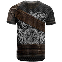 Viking Armor T Shirt Vegvisir With Silver Chain Link - Wonder Print Shop