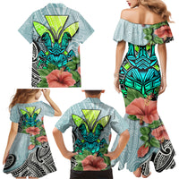 Polynesian Hawaii Family Matching Mermaid Dress and Hawaiian Shirt Kanaka with Crab Tribal tattoo - Wonder Print Shop